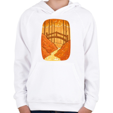 PRINTFASHION Őszi táj - Gyerek kapucnis pulóver - Fehér