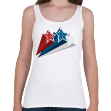 PRINTFASHION ötágú csillagok - Női atléta - Fehér női trikó