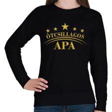 PRINTFASHION ötcsillagos apa - Női pulóver - Fekete női pulóver, kardigán