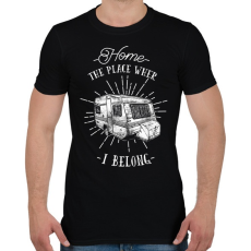 PRINTFASHION Otthon bárhol lehet - Férfi póló - Fekete