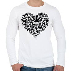 PRINTFASHION Otthon - Férfi hosszú ujjú póló - Fehér