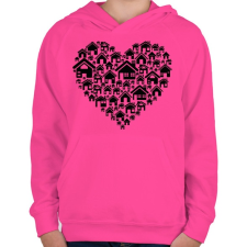 PRINTFASHION Otthon - Gyerek kapucnis pulóver - Fukszia gyerek pulóver, kardigán