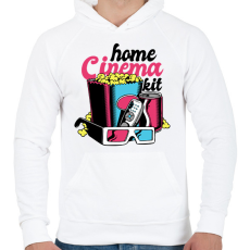 PRINTFASHION Otthoni mozi - Férfi kapucnis pulóver - Fehér