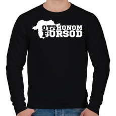 PRINTFASHION Otthonom Borsod (fehér)  - Férfi pulóver - Fekete