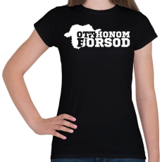 PRINTFASHION Otthonom Borsod (fehér)  - Női póló - Fekete