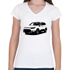 PRINTFASHION Outlander III - Női V-nyakú póló - Fehér