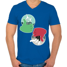 PRINTFASHION Óvd a természetet!  - Férfi V-nyakú póló - Királykék