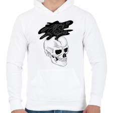 PRINTFASHION Overthink - Férfi kapucnis pulóver - Fehér férfi pulóver, kardigán