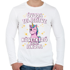 PRINTFASHION Óvoda teljesítve - Férfi hosszú ujjú póló - Fehér