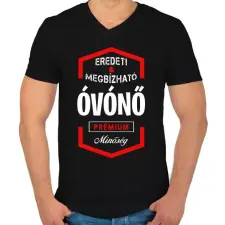 PRINTFASHION Óvónő prémium minőség - Férfi V-nyakú póló - Fekete férfi póló