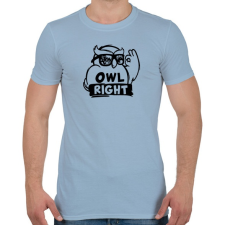 PRINTFASHION Owl right - Férfi póló - Világoskék férfi póló