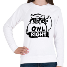 PRINTFASHION Owl right - Női pulóver - Fehér női pulóver, kardigán