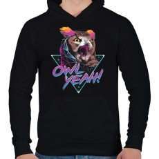 PRINTFASHION Owl yeah! - Férfi kapucnis pulóver - Fekete
