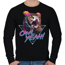 PRINTFASHION Owl yeah! - Férfi pulóver - Fekete férfi pulóver, kardigán