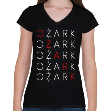 PRINTFASHION OZARK - Női V-nyakú póló - Fekete női póló
