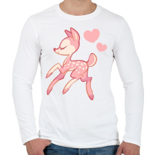 PRINTFASHION Őzike - Férfi hosszú ujjú póló - Fehér férfi póló