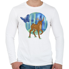 PRINTFASHION Őzike - Férfi hosszú ujjú póló - Fehér férfi póló