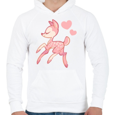 PRINTFASHION Őzike - Férfi kapucnis pulóver - Fehér férfi pulóver, kardigán