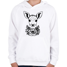 PRINTFASHION Őzike  - Gyerek kapucnis pulóver - Fehér gyerek pulóver, kardigán