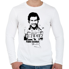 PRINTFASHION Pablo Escobar - Férfi hosszú ujjú póló - Fehér