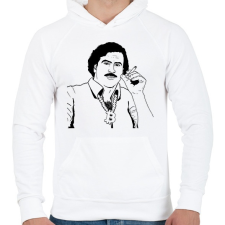 PRINTFASHION Pablo Escobar - Férfi kapucnis pulóver - Fehér férfi pulóver, kardigán