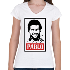 PRINTFASHION pablo - Női V-nyakú póló - Fehér női póló
