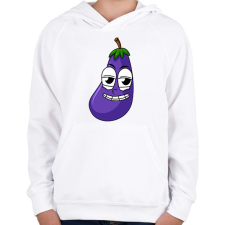 PRINTFASHION Padlizsán  - Gyerek kapucnis pulóver - Fehér gyerek pulóver, kardigán