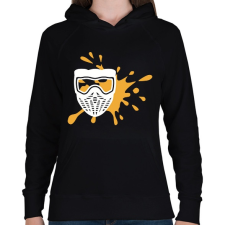 PRINTFASHION Paintball - Női kapucnis pulóver - Fekete női pulóver, kardigán