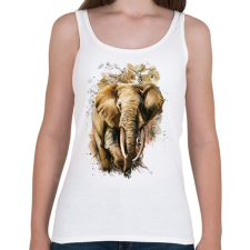 PRINTFASHION Painted Elephant - Női atléta - Fehér női trikó