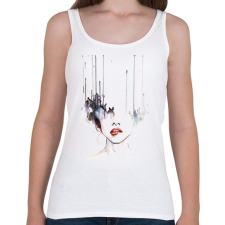 PRINTFASHION Painted Girl - Női atléta - Fehér női trikó