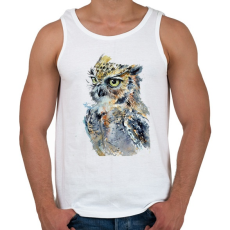 PRINTFASHION Painted Owl - Férfi atléta - Fehér