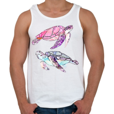 PRINTFASHION Painted Turtles - Férfi atléta - Fehér