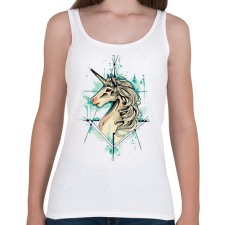PRINTFASHION Painted Unicorn - Női atléta - Fehér női trikó