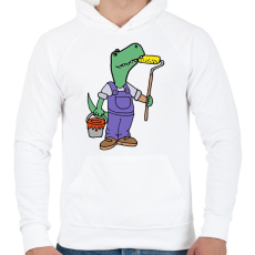 PRINTFASHION Painter crock - Férfi kapucnis pulóver - Fehér