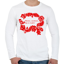 PRINTFASHION Pálinka dal páros minta #2 - Férfi hosszú ujjú póló - Fehér férfi póló