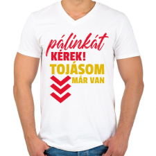 PRINTFASHION Pálinkát kérek 2 - Férfi V-nyakú póló - Fehér férfi póló