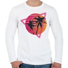 PRINTFASHION Pálmafák - Férfi hosszú ujjú póló - Fehér férfi póló