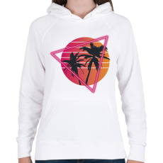 PRINTFASHION Pálmafák - Női kapucnis pulóver - Fehér