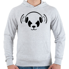 PRINTFASHION Panda beat - Férfi kapucnis pulóver - Sport szürke