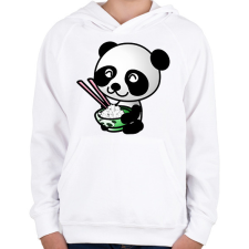 PRINTFASHION Panda diétázik - Gyerek kapucnis pulóver - Fehér gyerek pulóver, kardigán