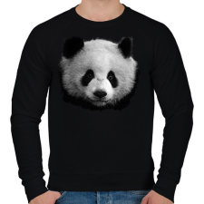 PRINTFASHION panda (fekete-fehér újság) - Férfi pulóver - Fekete férfi pulóver, kardigán