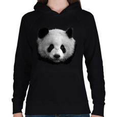 PRINTFASHION panda (fekete-fehér újság) - Női kapucnis pulóver - Fekete
