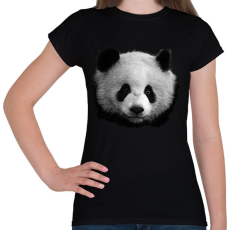 PRINTFASHION panda (fekete-fehér újság) - Női póló - Fekete