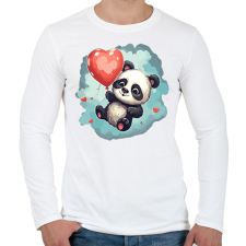 PRINTFASHION Panda - Férfi hosszú ujjú póló - Fehér férfi póló