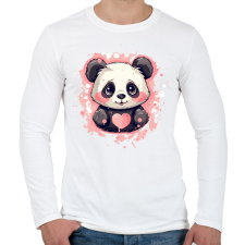 PRINTFASHION Panda - Férfi hosszú ujjú póló - Fehér férfi póló