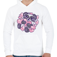 PRINTFASHION Panda - Férfi kapucnis pulóver - Fehér