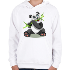 PRINTFASHION Panda  - Gyerek kapucnis pulóver - Fehér
