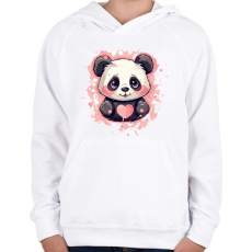 PRINTFASHION Panda - Gyerek kapucnis pulóver - Fehér
