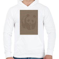 PRINTFASHION Panda illúzió, szépia - Férfi kapucnis pulóver - Fehér férfi pulóver, kardigán