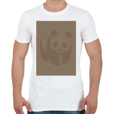 PRINTFASHION Panda illúzió, szépia - Férfi póló - Fehér